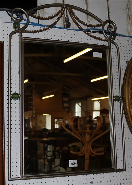 Decorative metal frame wall mirror